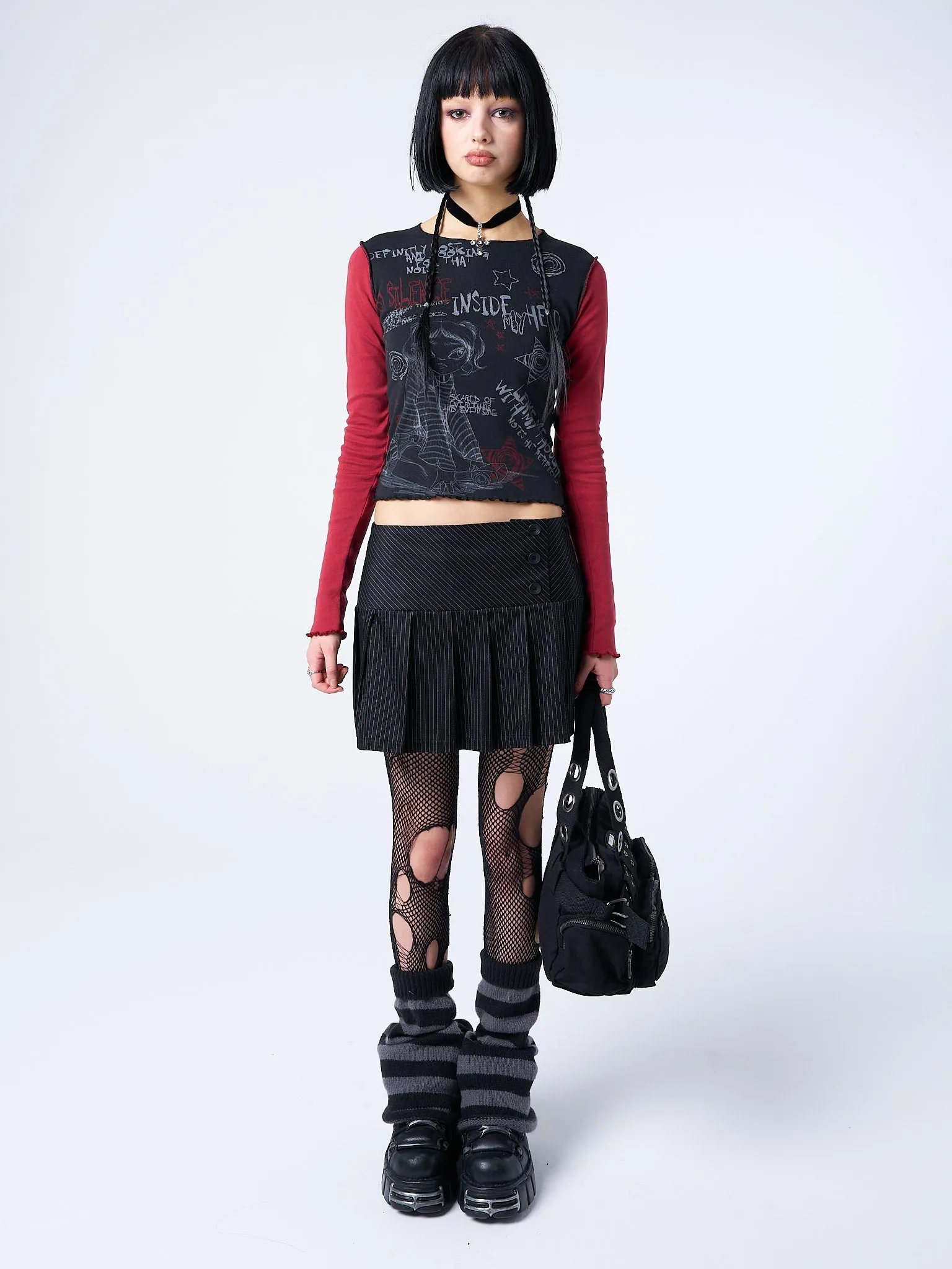 No Silence Red & Black Graphic Top
