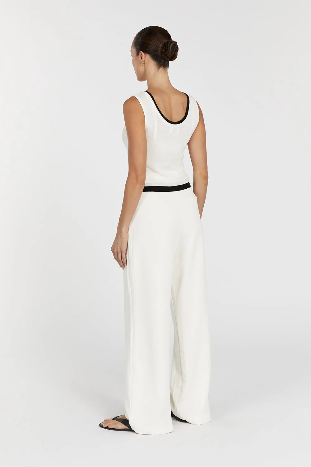 NOEL OFF WHITE CONTRAST KNIT TANK