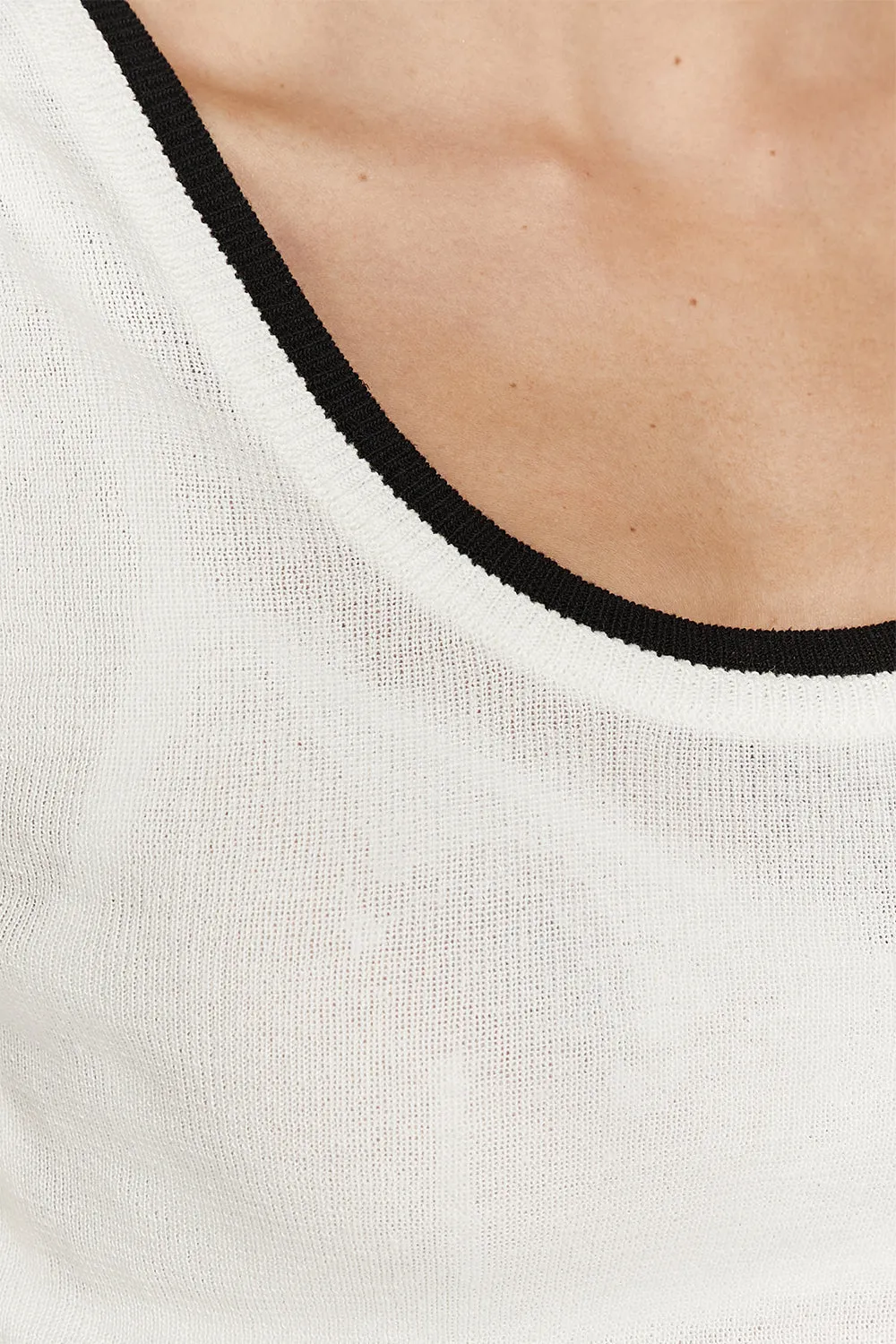 NOEL OFF WHITE CONTRAST KNIT TANK
