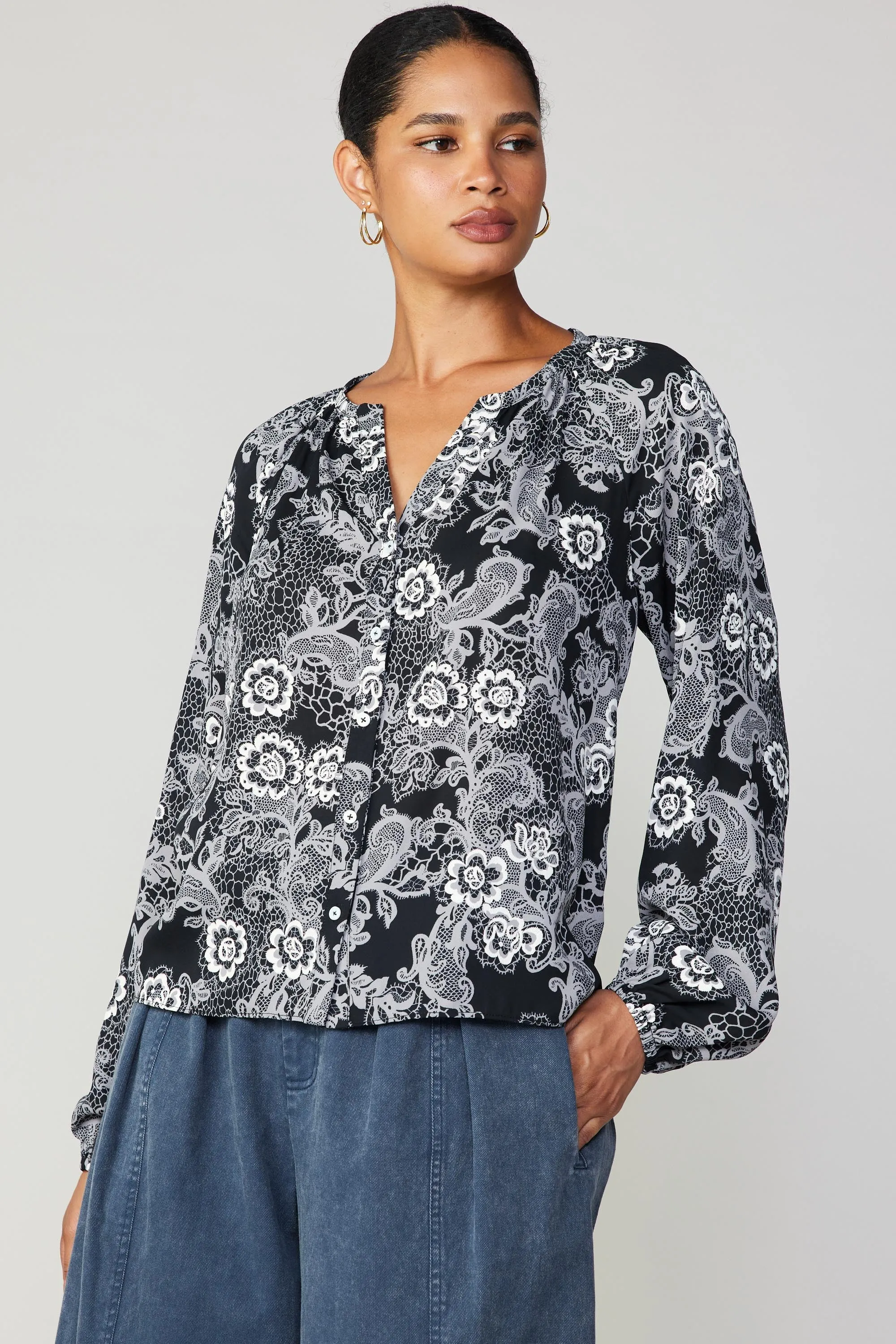 Noir Floral Blouse