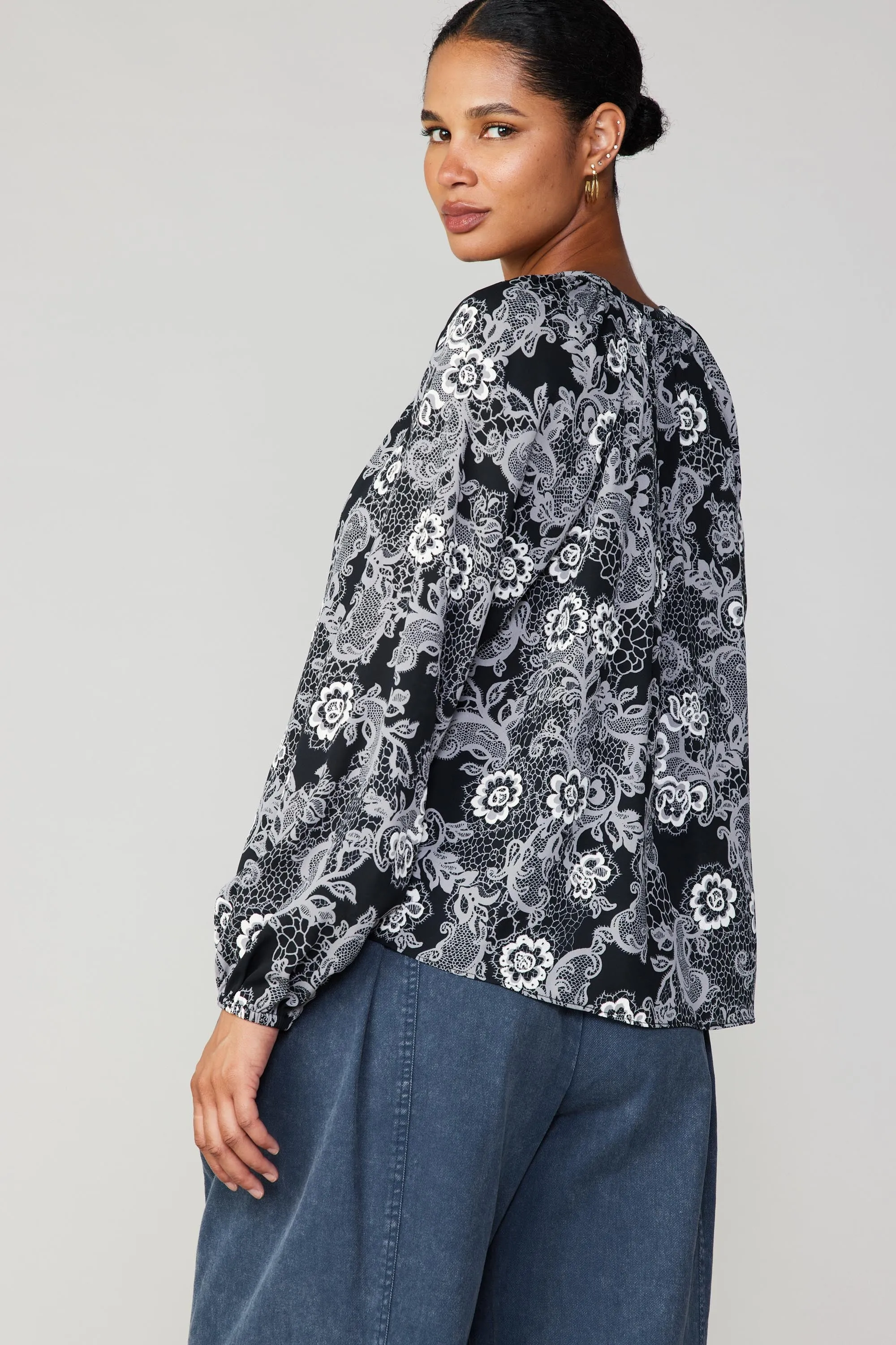 Noir Floral Blouse