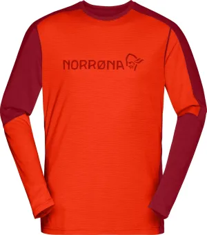 Norrøna Men&#x27;s Falketind Equaliser Merino Round Neck Arednalin/Rhubarb | Buy Norrøna Men&#x27;s Falketind Equaliser Merino Round Neck Arednalin/Rhubarb here | Outnorth