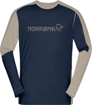 Norrøna Men&#x27;s Falketind Equaliser Merino Round Neck Indigo Night/Pure Cashmere | Buy Norrøna Men&#x27;s Falketind Equaliser Merino Round Neck Indigo Night/Pure Cashmere here | Outnorth
