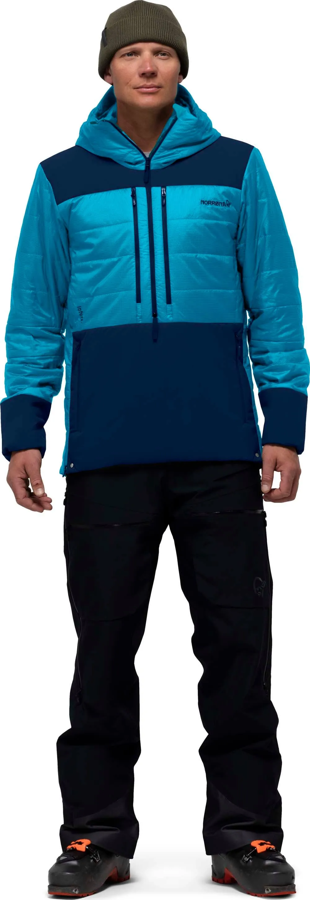 Norrøna Men&#x27;s Lofoten Primaloft80 Anorak Hawaiian Surf/Indigo Night | Buy Norrøna Men&#x27;s Lofoten Primaloft80 Anorak Hawaiian Surf/Indigo Night here | Outnorth