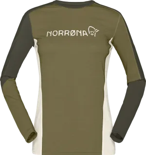 Norrøna Women&#x27;s Falketind Equaliser Merino Round Neck Olive Drab/Olive Night | Buy Norrøna Women&#x27;s Falketind Equaliser Merino Round Neck Olive Drab/Olive Night here | Outnorth