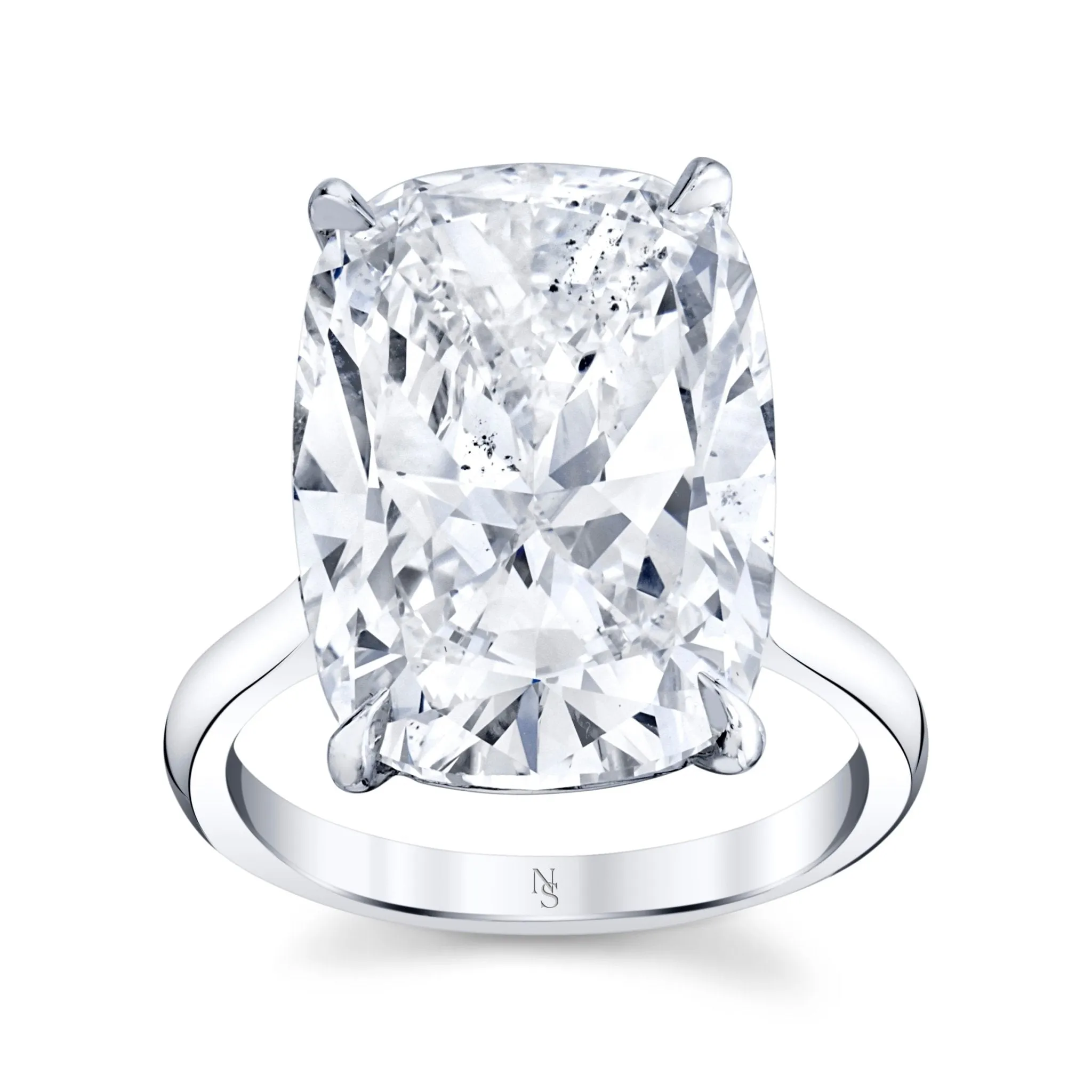 North South Cushion Cut Solitaire