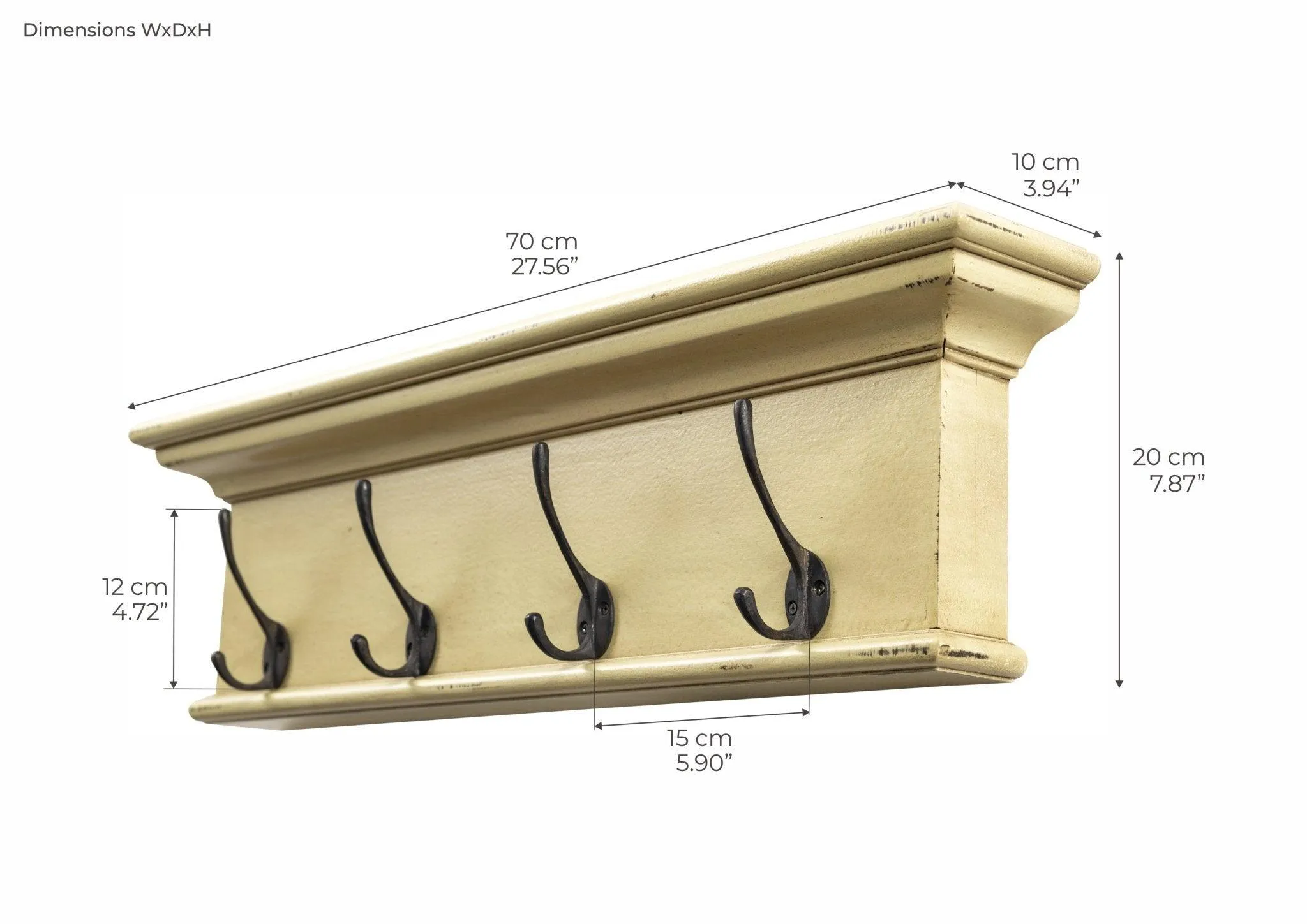 NovaSolo 4 Hook Coat Rack D160H