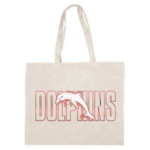 NRL Canvas Tote Bag - Dolphins - Re-Useable Carry Bag
