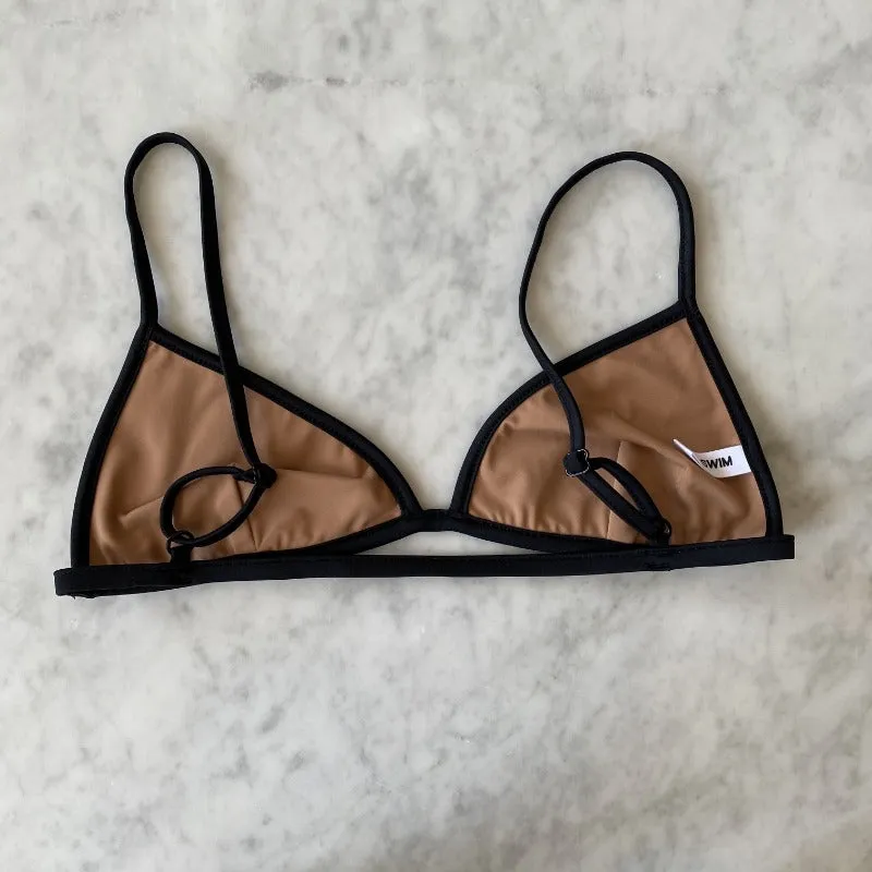 Nu Swim: Yes Fixed Triangle Bikini Top - Black