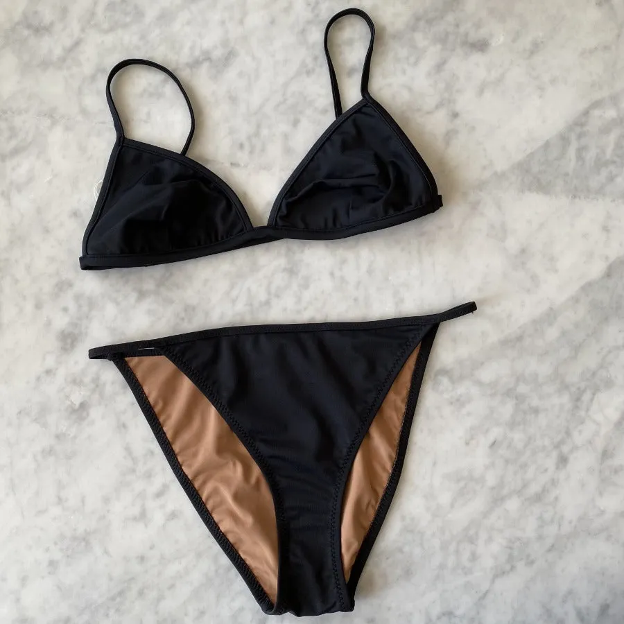 Nu Swim: Yes Fixed Triangle Bikini Top - Black