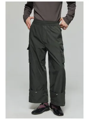 Nylon Wide Leg Casual Pants