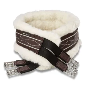 Oaklyn Terra Girth with Fancy White Stitch and Natural Fleece Liner