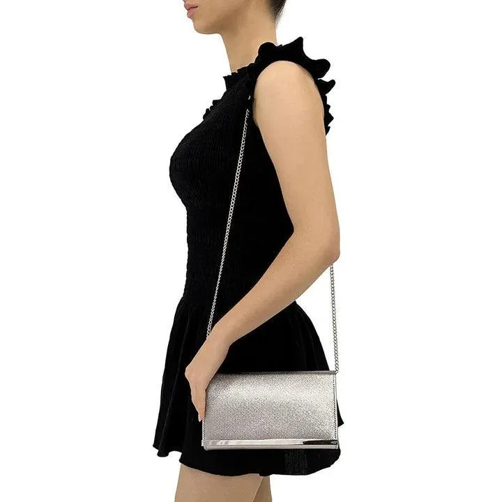 OB2017  MADDIE SILVER CLUTCH