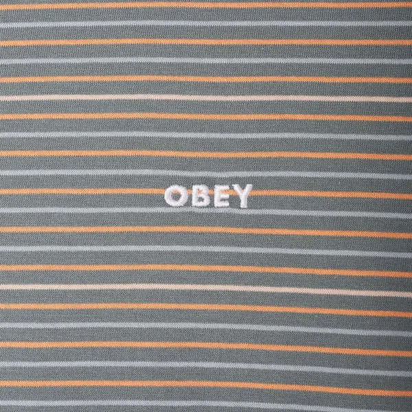 Obey Nelson Mini Stripe T-Shirt - Leaf