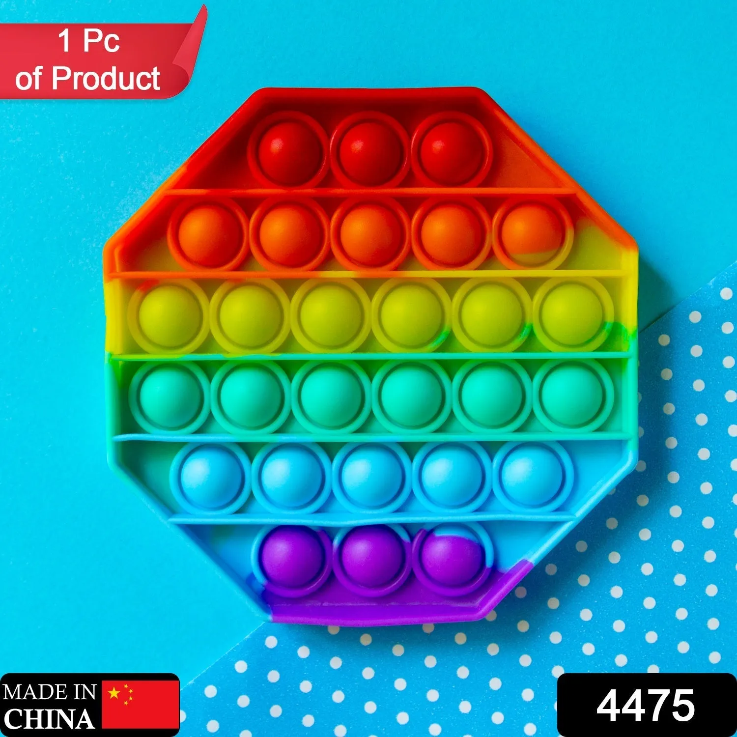Octagon Shape Silicone Push Bubbles Toy for Autism Push Toy for Kids Fidget Popping Sounds Toy