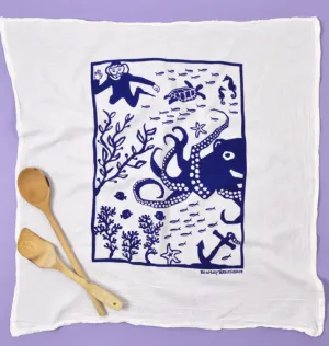 Octopus/ flour sack tea towel