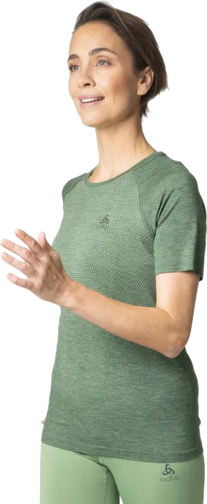 Odlo Women&#x27;s T-shirt Crew Neck S/S Essential Seamless Loden Frost Melange | Buy Odlo Women&#x27;s T-shirt Crew Neck S/S Essential Seamless Loden Frost Melange here | Outnorth