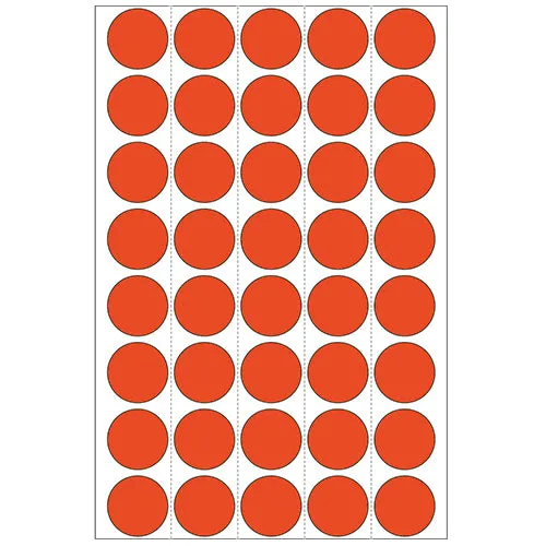Office Pack Multi-purpose Labels Round 19mm Red (2252)