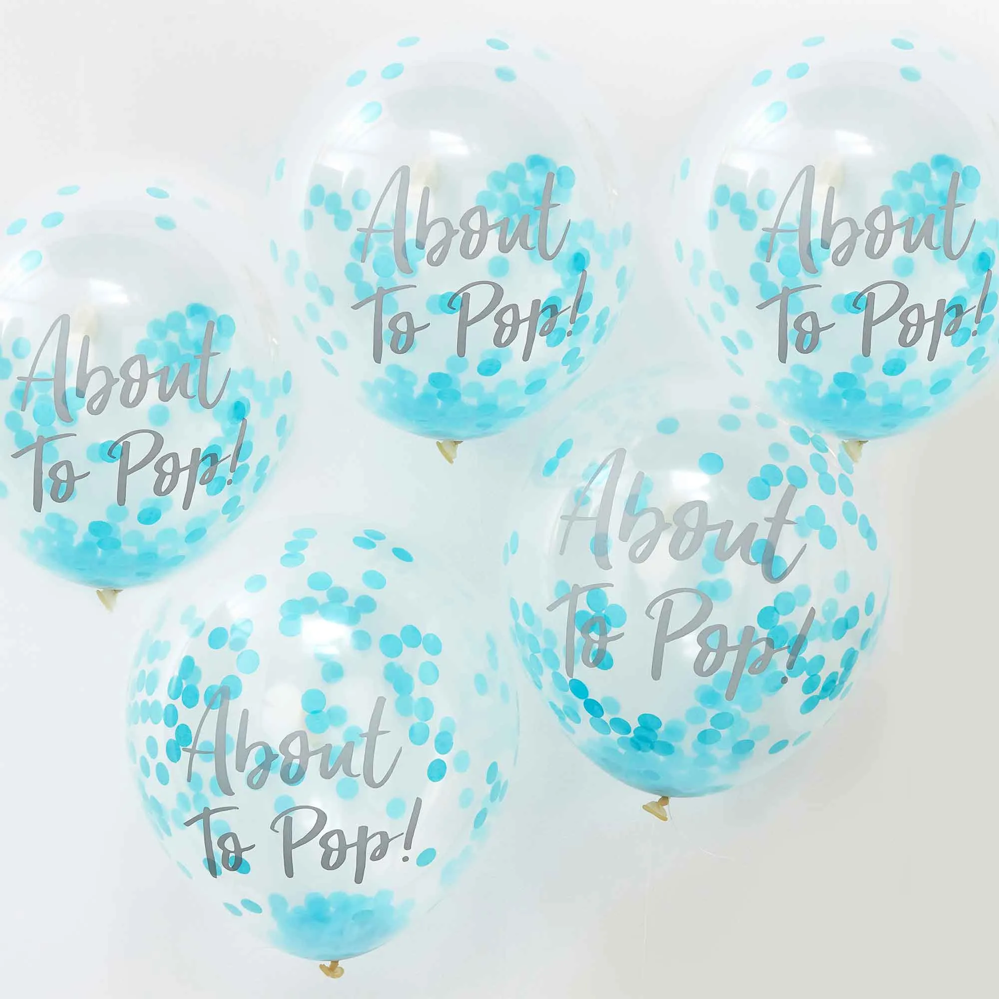 Oh Baby About To Pop Balloons Blue Confetti 30cm