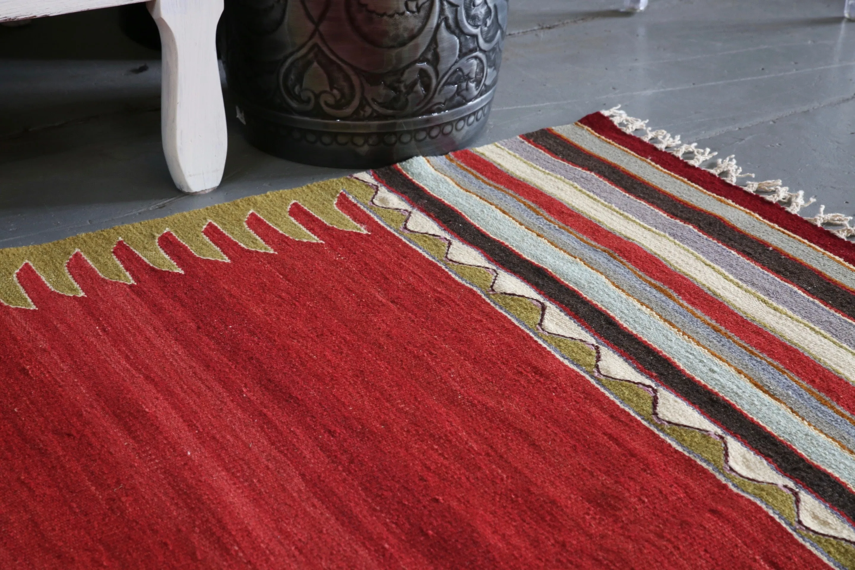 Old Bodrum Bos Kilim 4.4ftx8ft