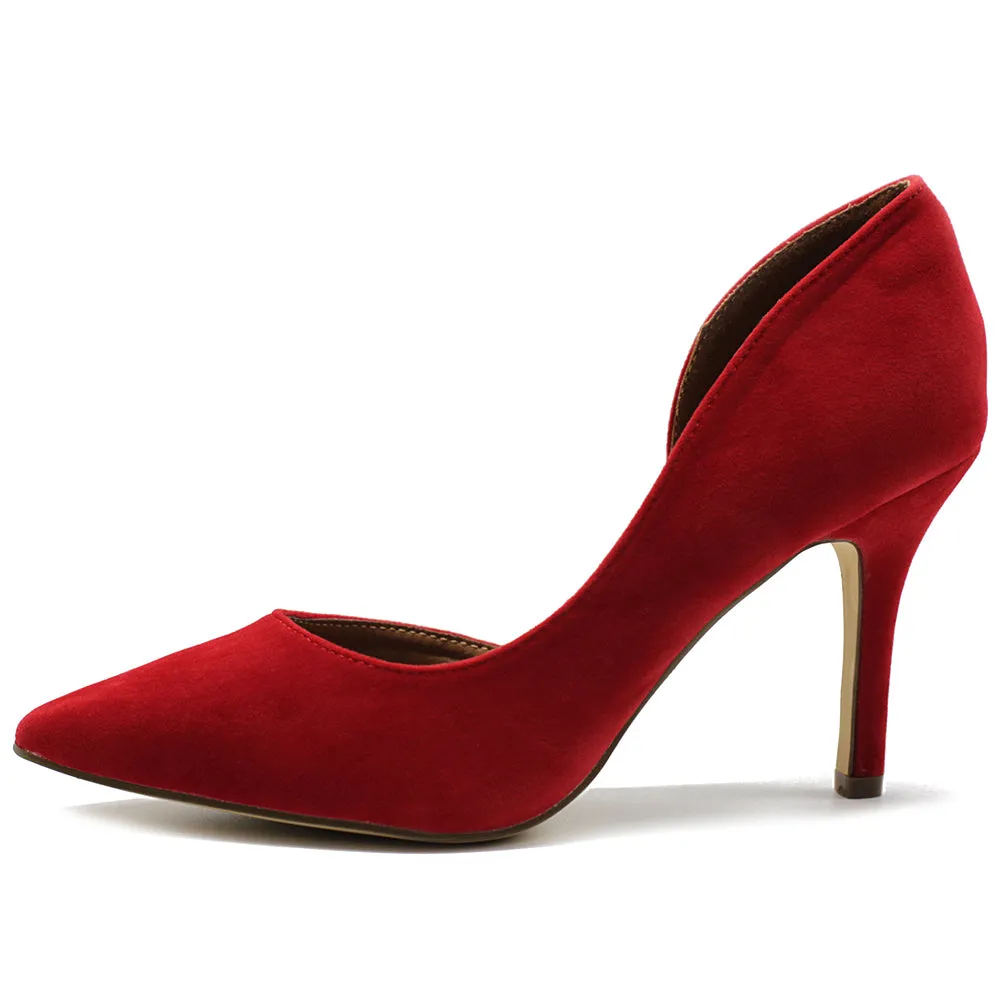 Ollio Women Shoes Fashion Faux-Suede Dress High Heels D'Orsay Pumps