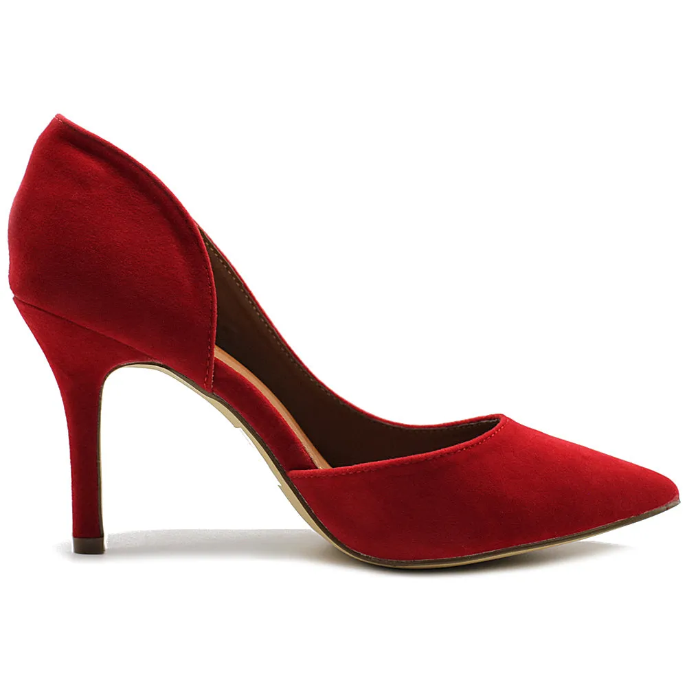 Ollio Women Shoes Fashion Faux-Suede Dress High Heels D'Orsay Pumps