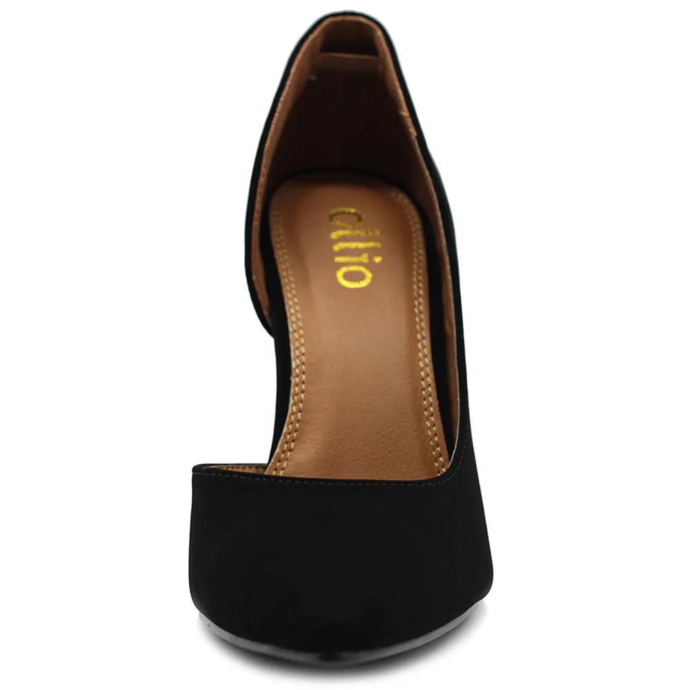 Ollio Women Shoes Fashion Faux-Suede Dress High Heels D'Orsay Pumps