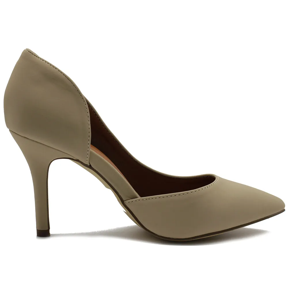 Ollio Women Shoes Fashion Faux-Suede Dress High Heels D'Orsay Pumps