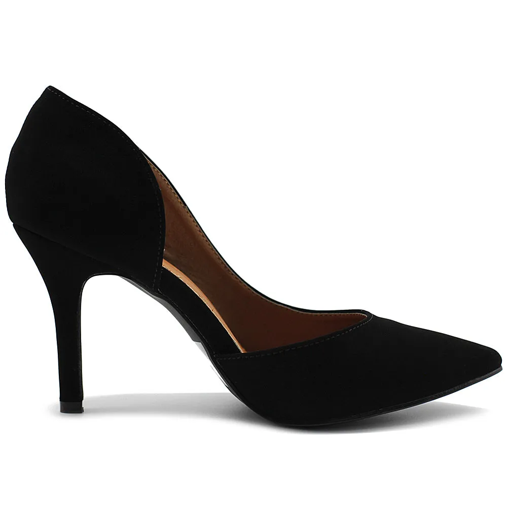 Ollio Women Shoes Fashion Faux-Suede Dress High Heels D'Orsay Pumps