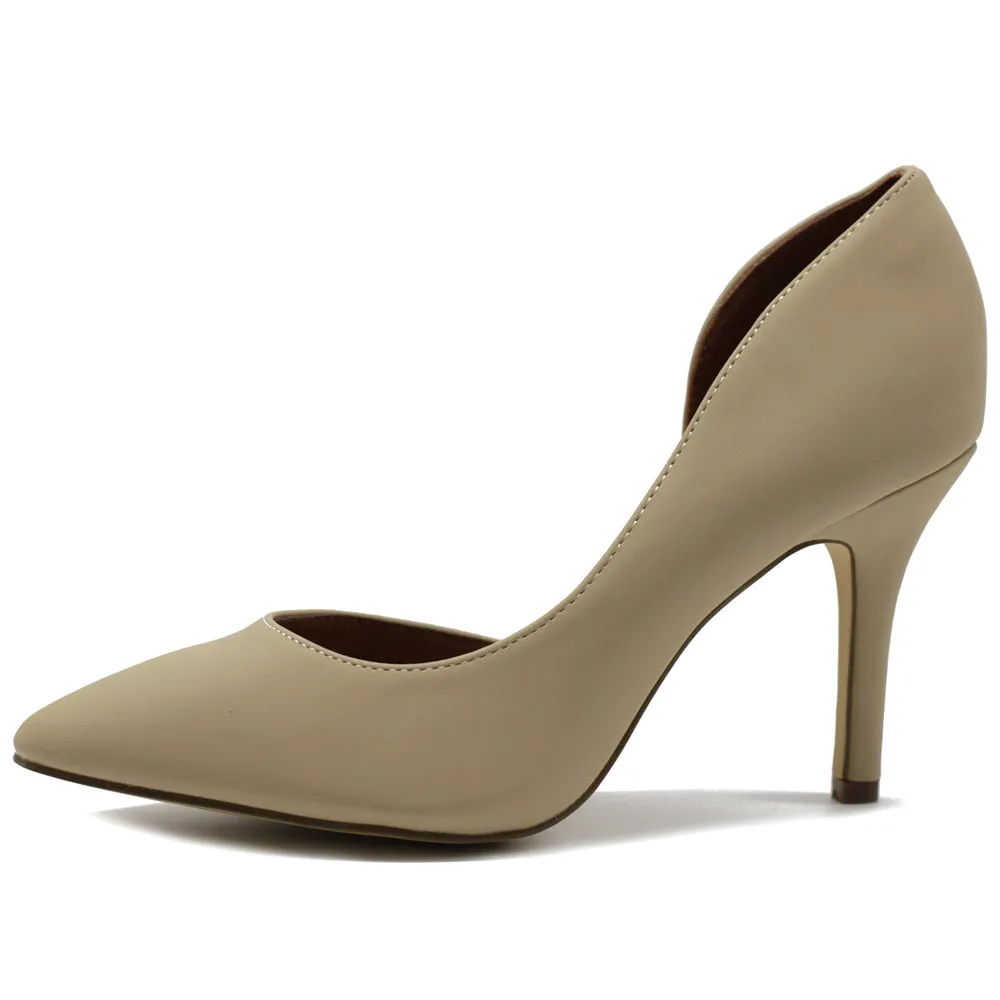 Ollio Women Shoes Fashion Faux-Suede Dress High Heels D'Orsay Pumps