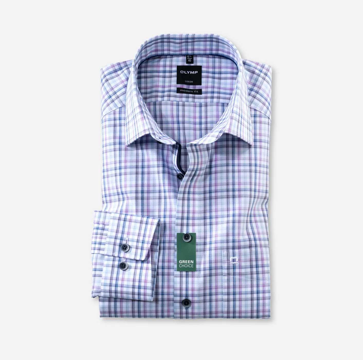 OLYMP - Modern Fit, New Kent, Violet Check