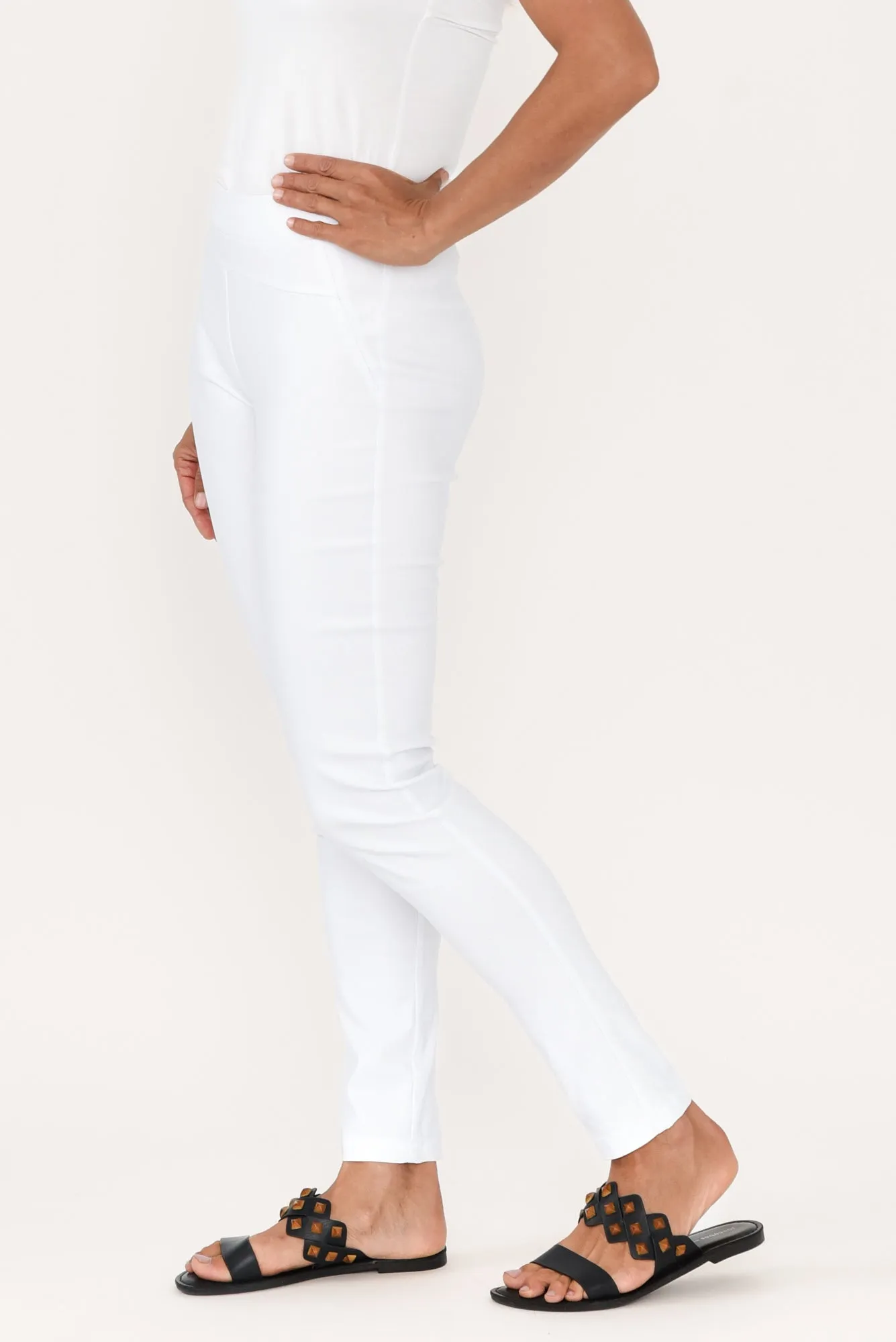 Olympia White Straight Pants