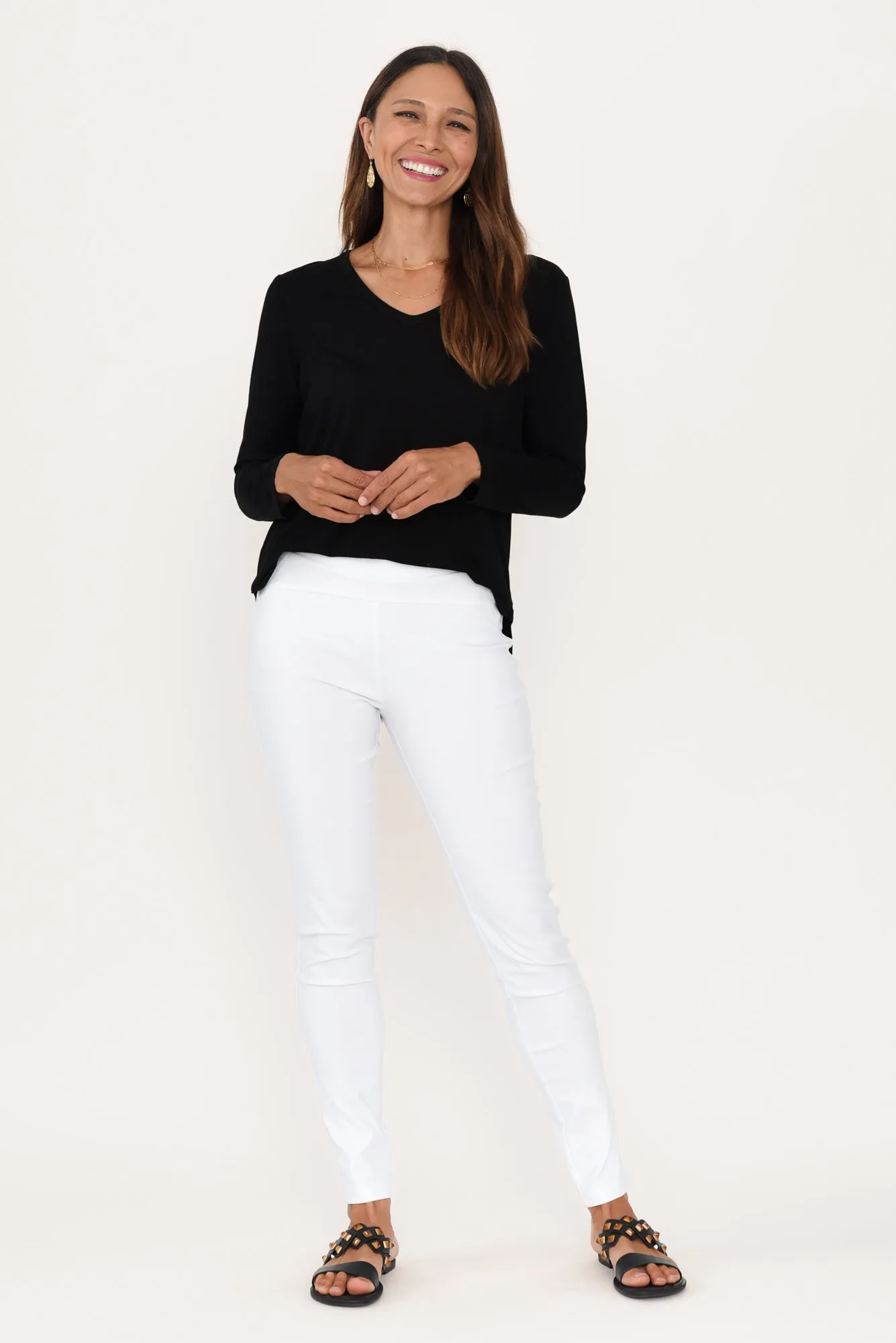 Olympia White Straight Pants