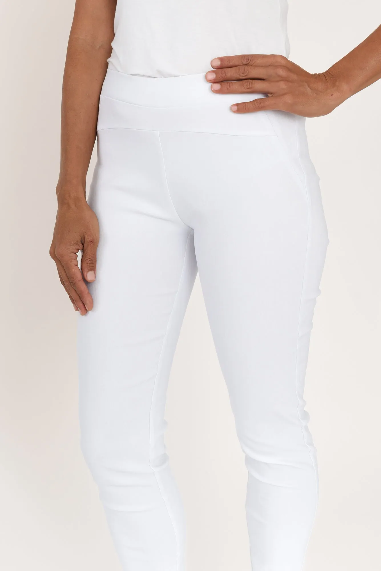 Olympia White Straight Pants