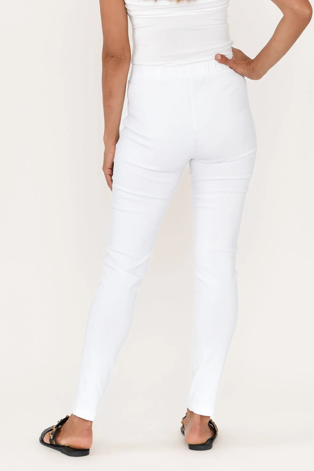 Olympia White Straight Pants
