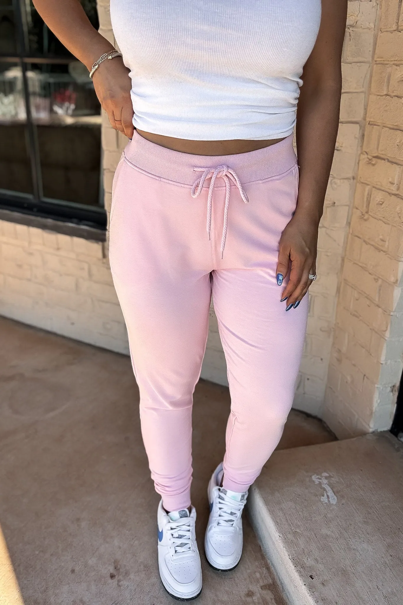 On Top Of The World Pink Boyfriends Jogger Pants