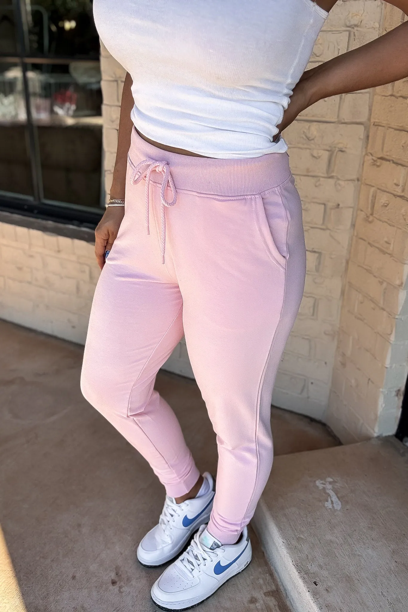 On Top Of The World Pink Boyfriends Jogger Pants
