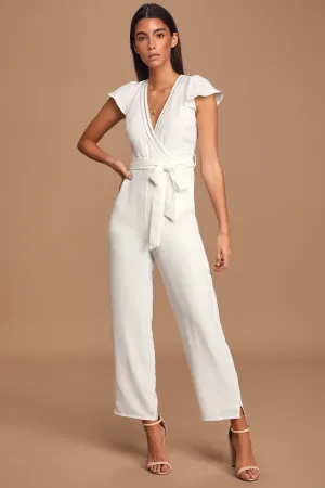 One in a Million White Short Sleeve Jumpsuit