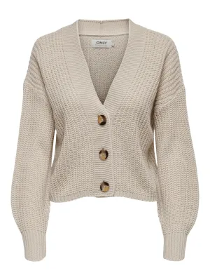 Onlcarol Nice Ls Cardigan - Beige