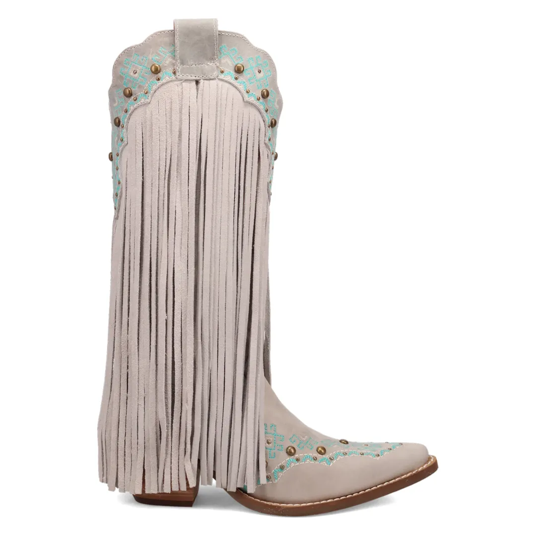 Online Exclusive | Dingo | Tequila Sunrise Suede Boots in Off White **PREORDER