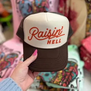 Online Exclusive | Raisin' Hell Foam Trucker Cap in Brown & Tan
