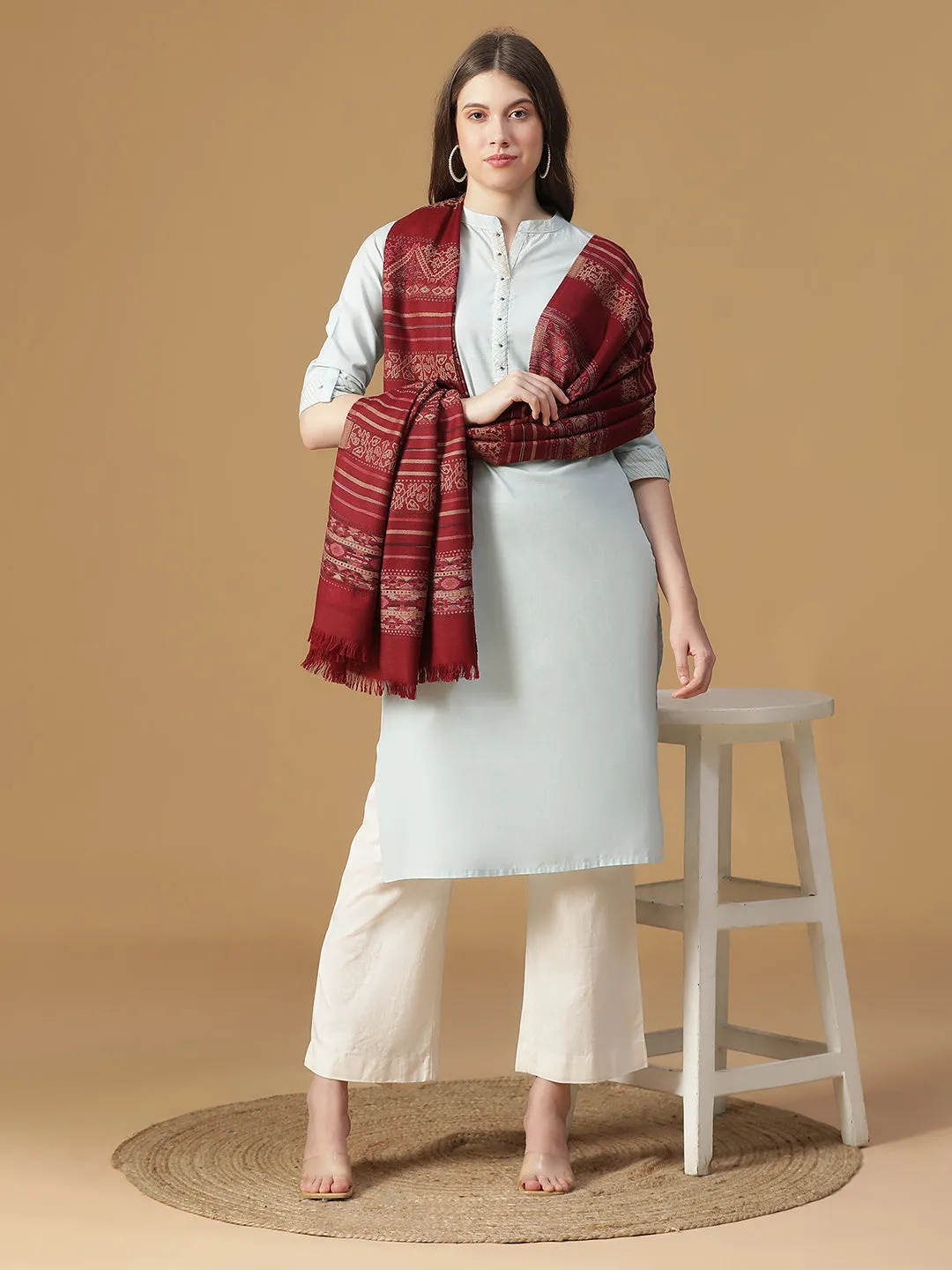 Opal Elegance Women Jacquard Shawl