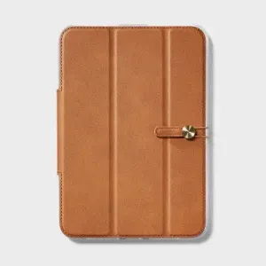 Open Box - Apple iPad Mini Folio Faux Leather Case - heyday Brown