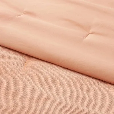Open Box - Twin/Twin Extra Long Corduroy Plush Comforter Copper - Room Essentials