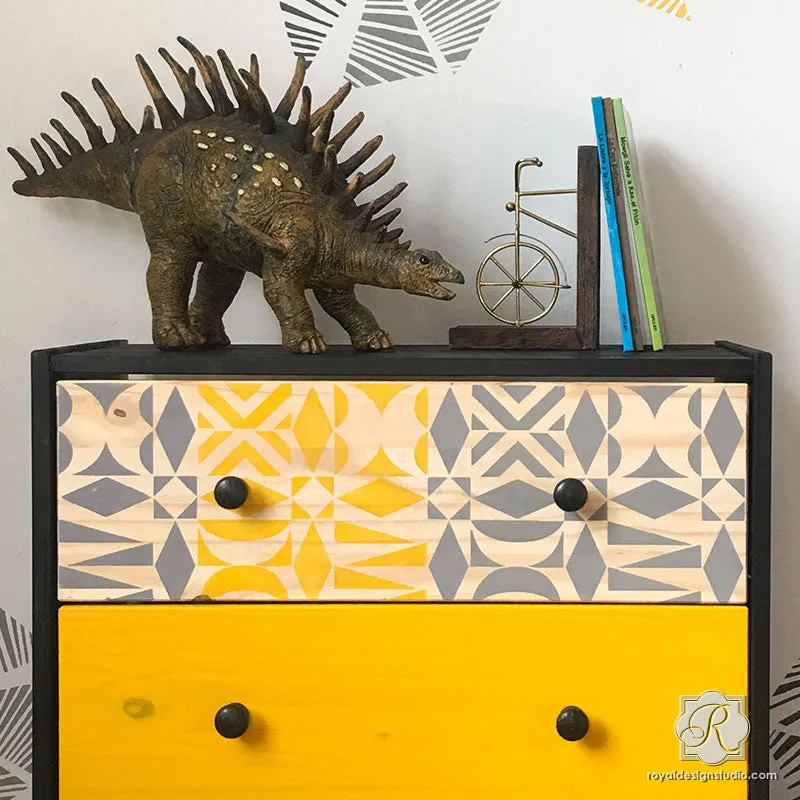 Opposites Attract Modern Tribal Furniture Stencil