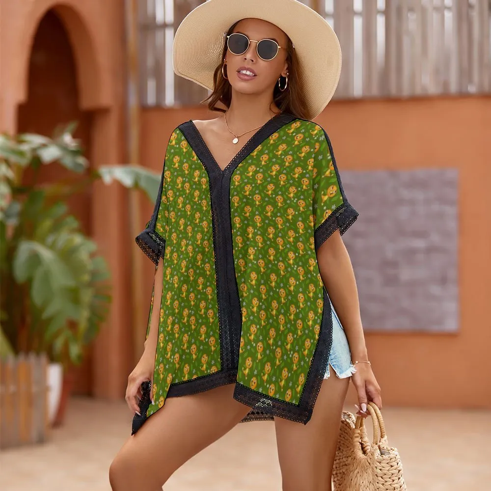 Orange Bird Women's Swimsuit Cover Up