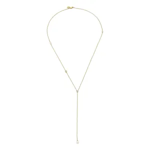 Orbit Pearl & Diamond Lariat