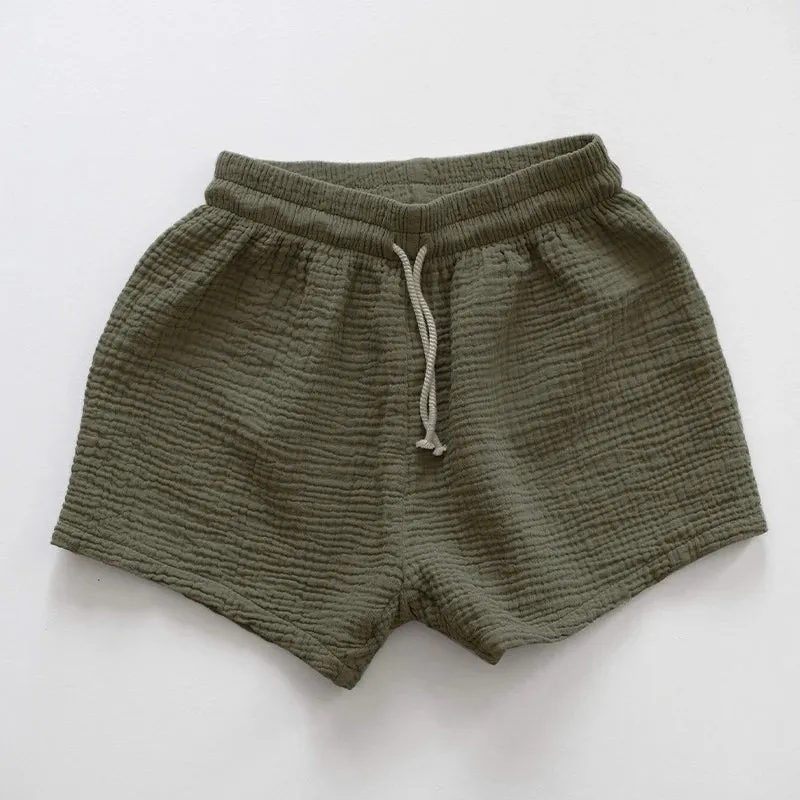 Organic Cotton Muslin Loose Shorts