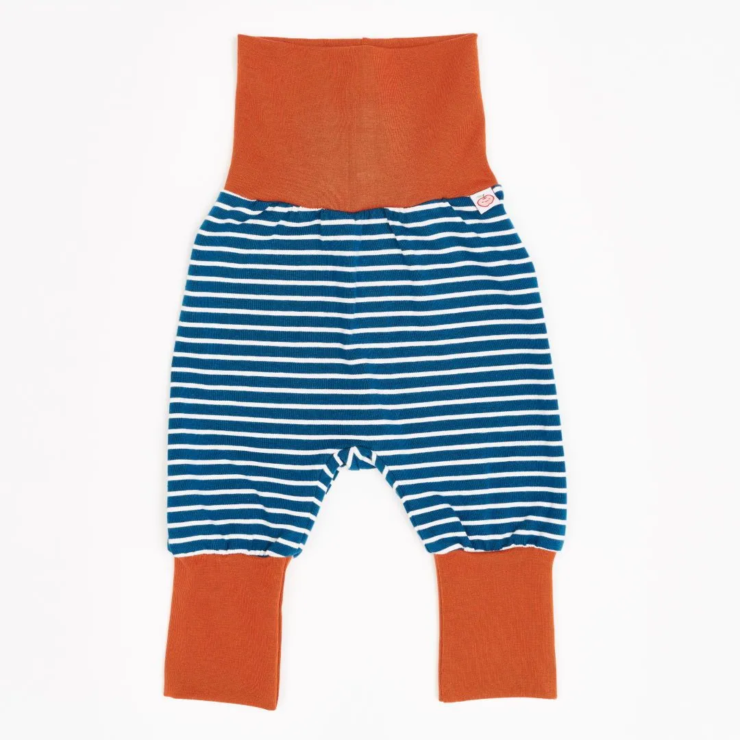 Organic rib pants "Stripes Water by Night" - 95% organic cotton, 5% elastane