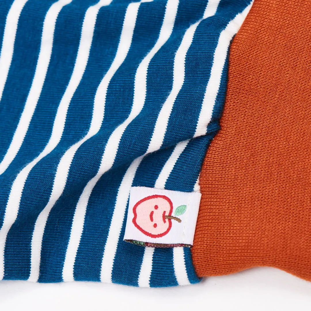 Organic rib pants "Stripes Water by Night" - 95% organic cotton, 5% elastane